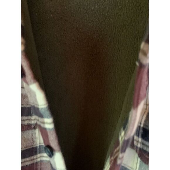 L.L. Bean Mens Traditional Fit Plaid Flannel Jacket Fleece Lined  With Button Fr - Picture 15 of 16